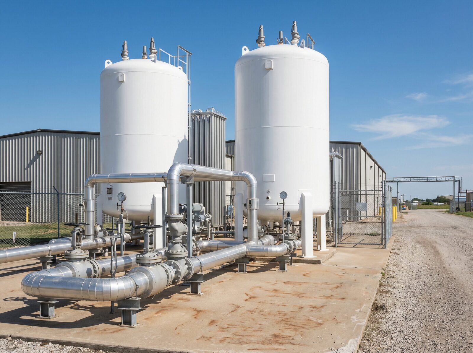 Combined cryogenic storage tanks for LOX, LAR, and LIN